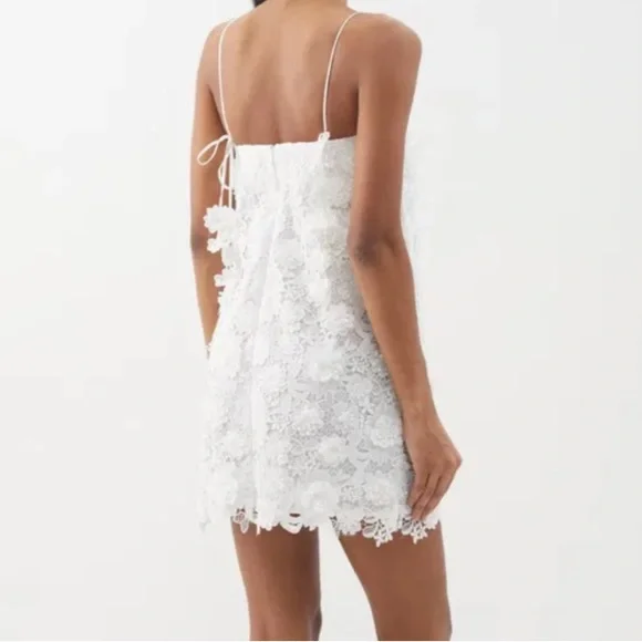 Zimmermann raie lace flower mini dress - ivory Zimmermann raie lace flower mini dress - ivory